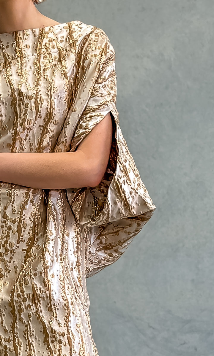 hoss  Romulus Brocade Wheat Cocktail Dress