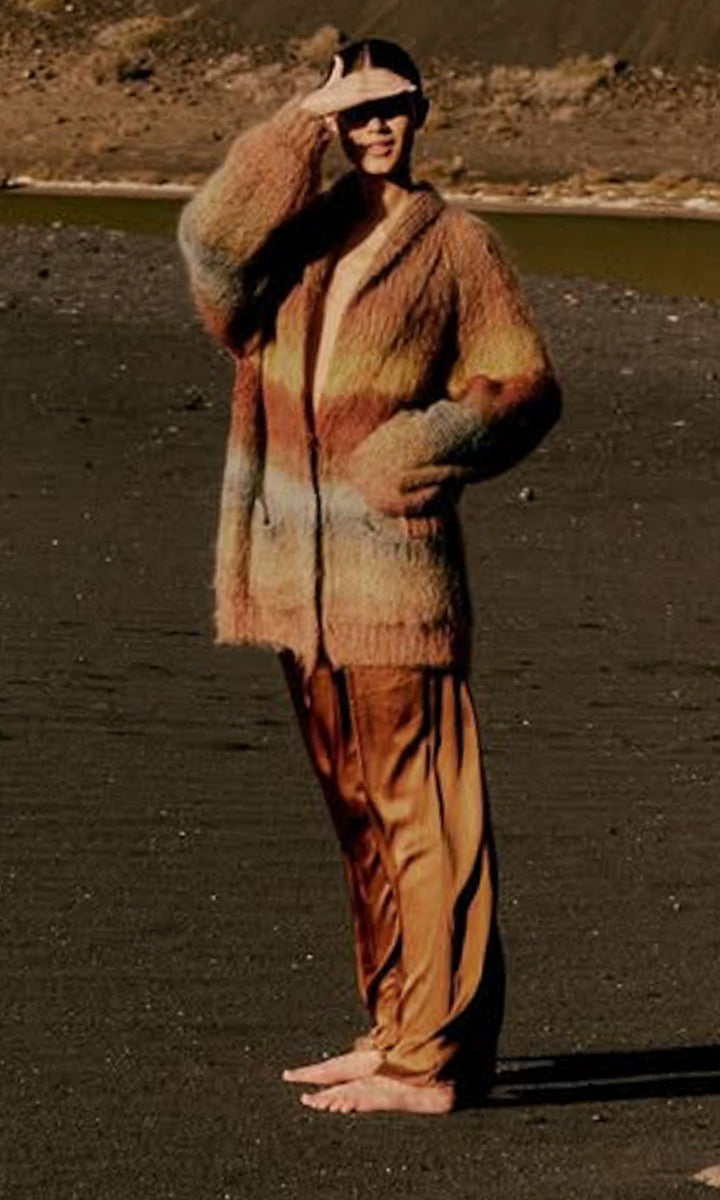 Mes Demoiselles Hand Knit  Ochre Mix Cardigan