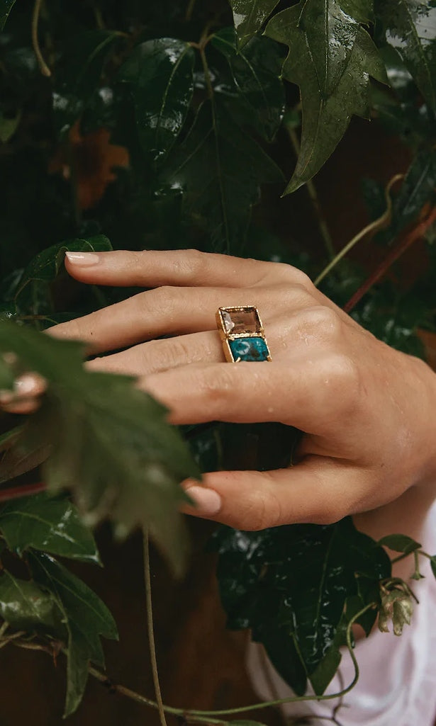 Christie Nicolaides Paz Ring - Turquoise/Choc
