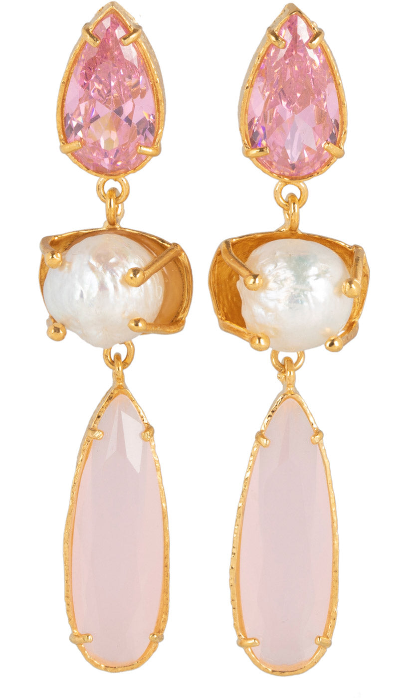 Christie Nicolaides Giuseppina Earrings - Pale Pink Bridal