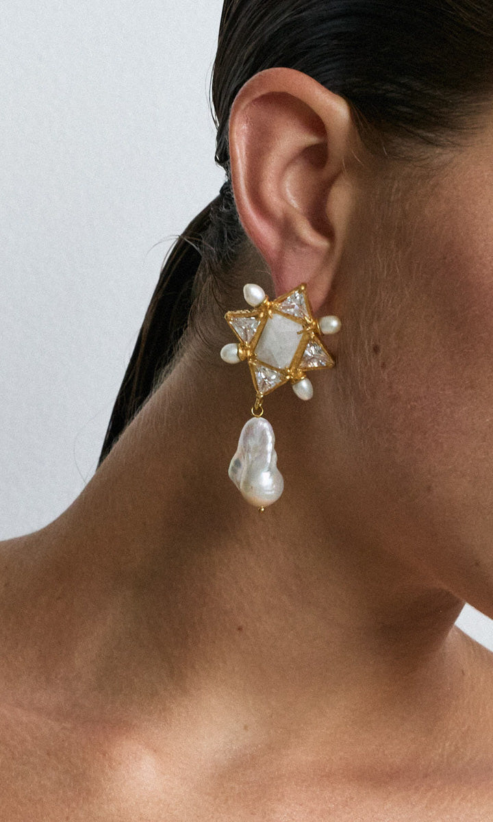 Christie Nicolaides Violetta Earrings - White