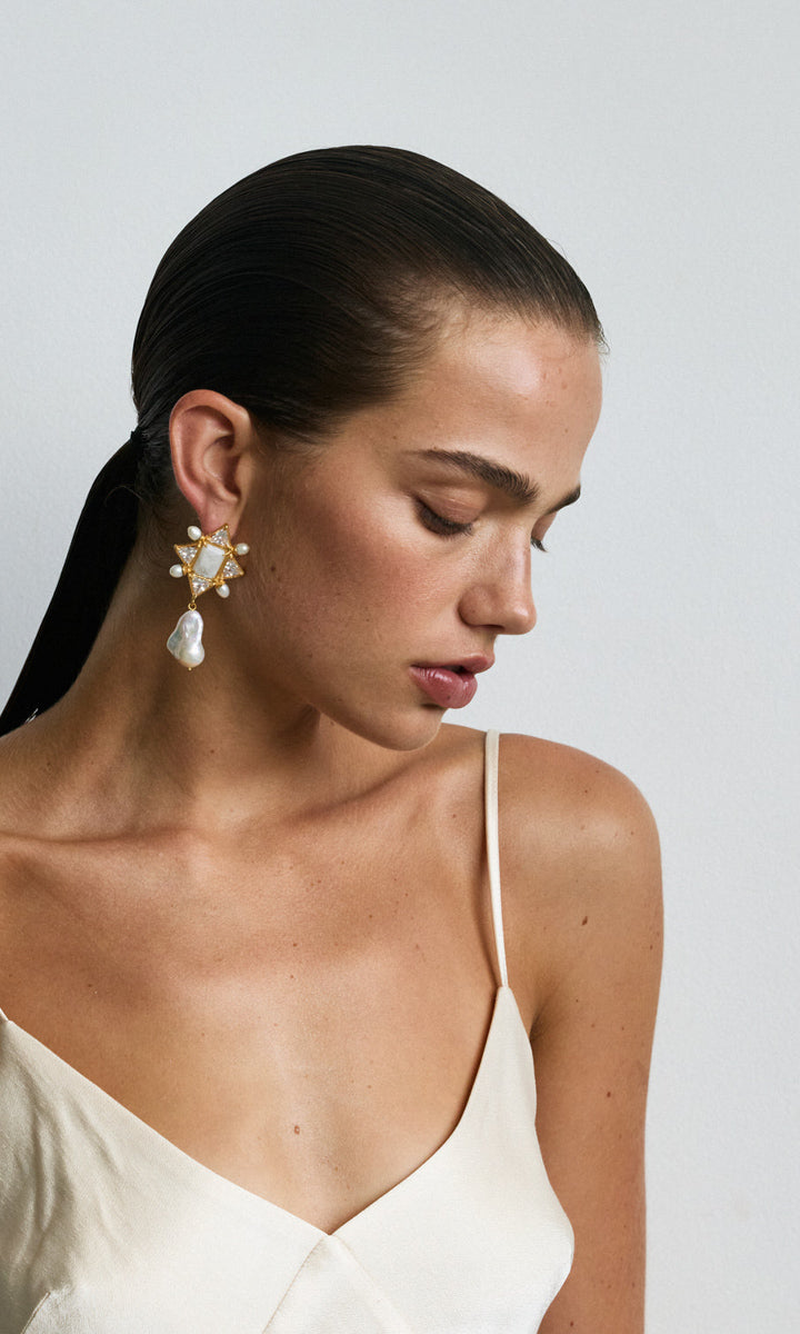 Christie Nicolaides Violetta Earrings - White