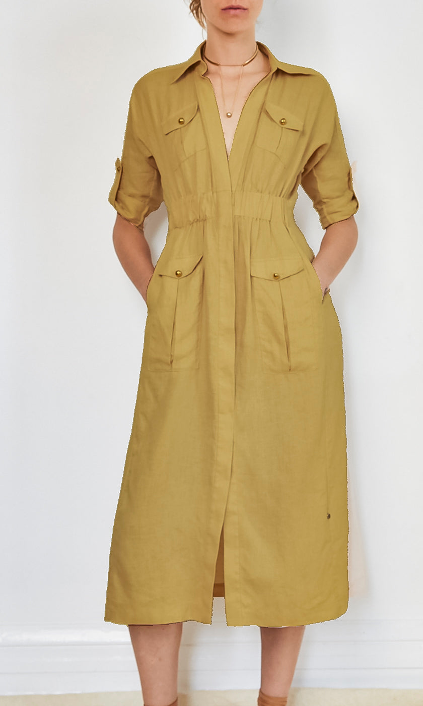 KITX Safari Dress - Willow/ Mustard