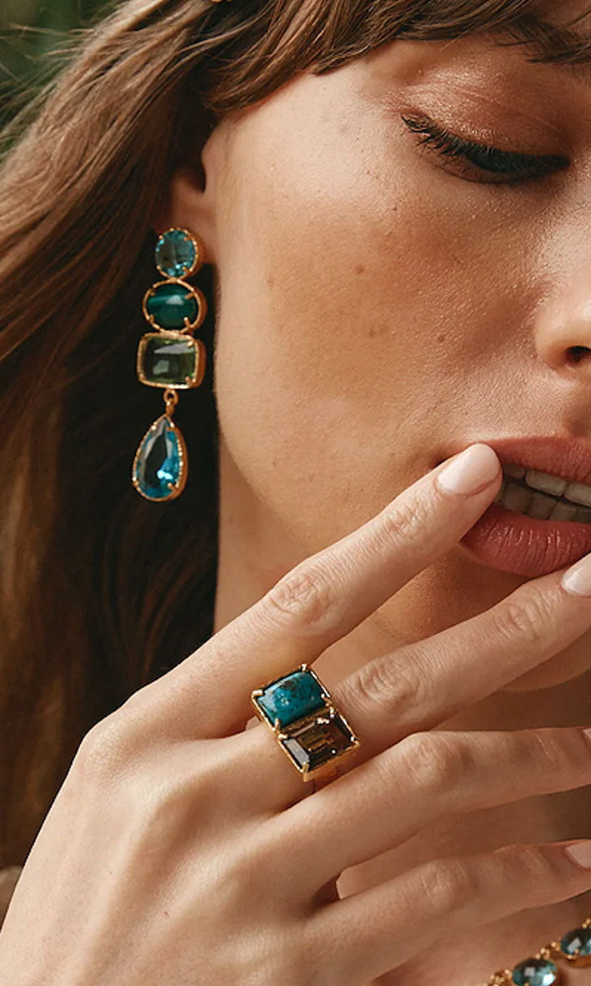 Christie Nicolaides Calie Earrings - Blue Green