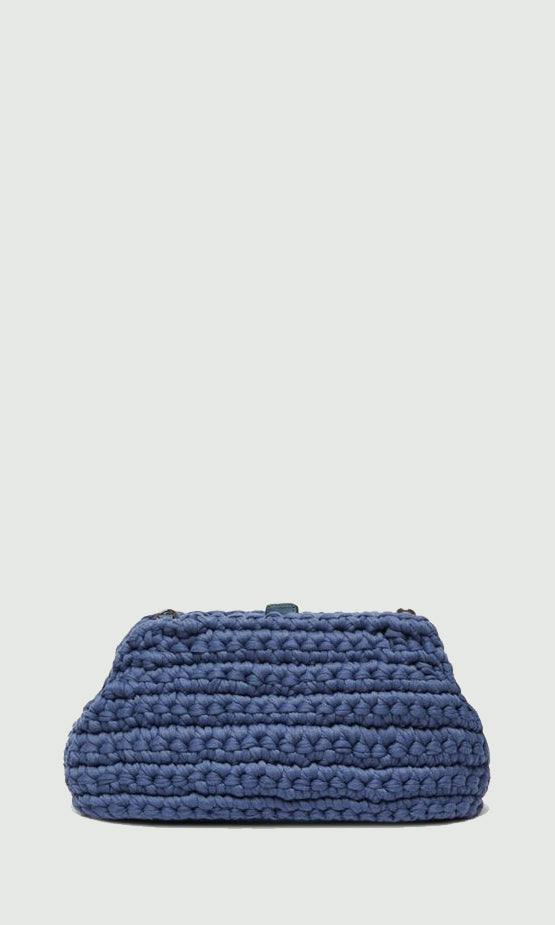 Marella Crochet woven Blue Handbag