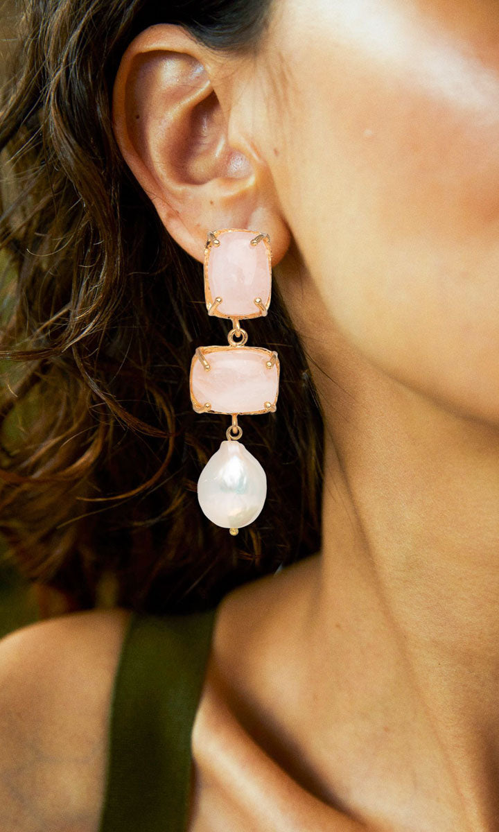 Christie Nicolaides Loren Earrings Pale Pink