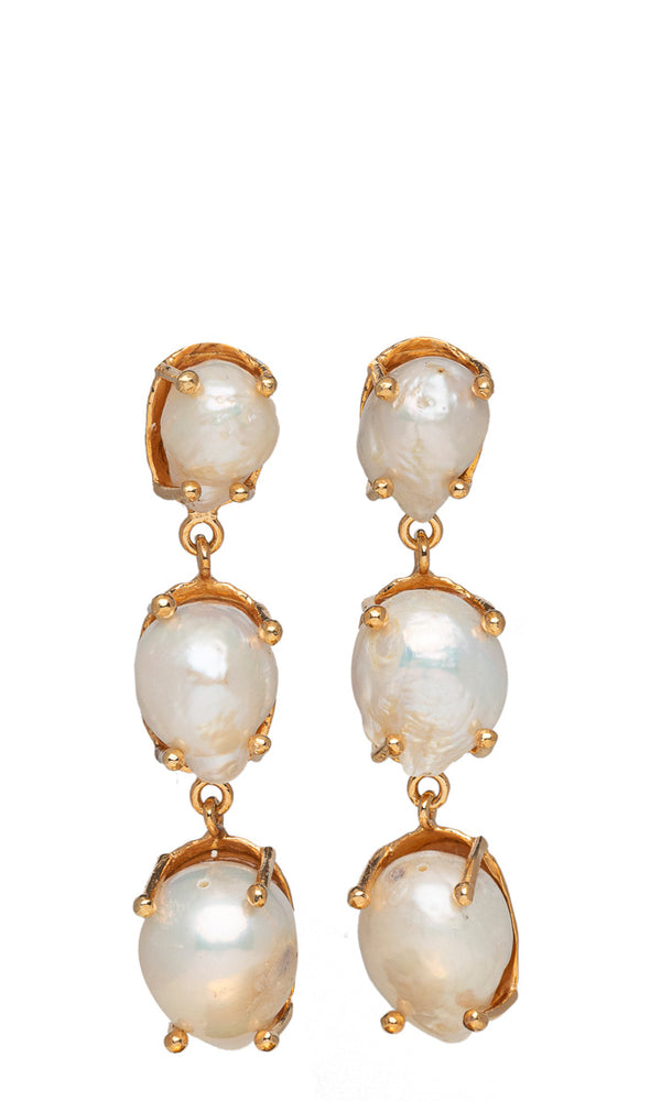 Christie Nicolaides Sandrine Gold & Pearl Earrings hoss