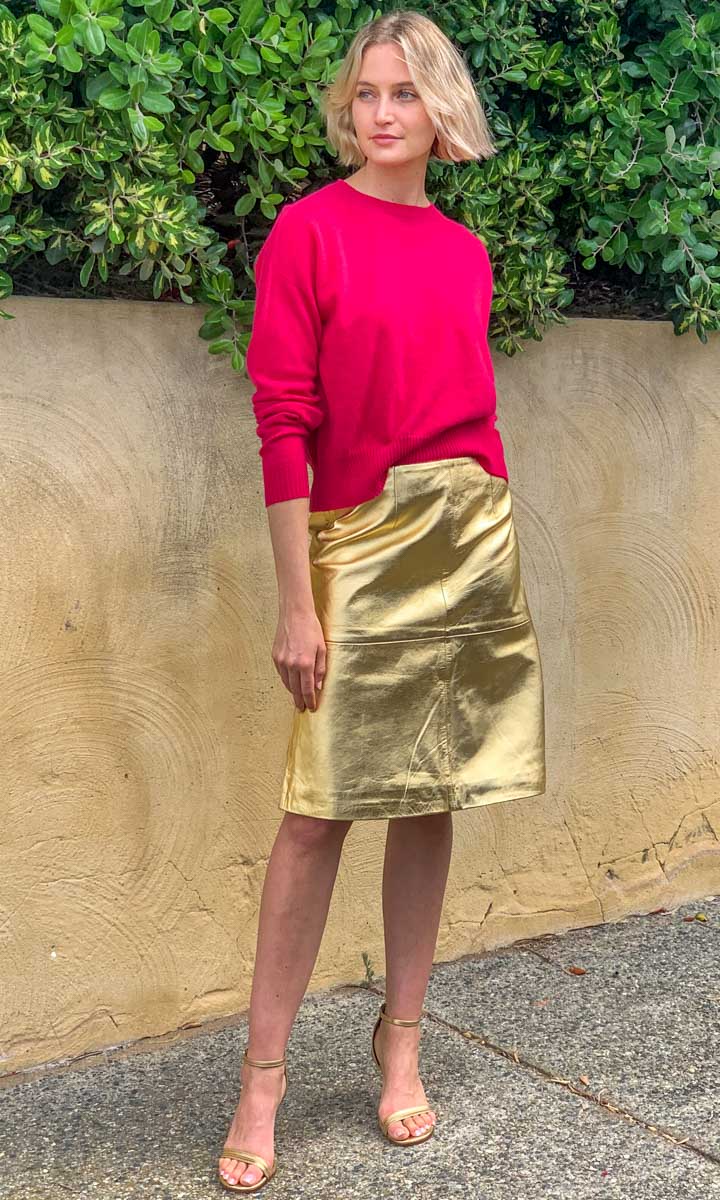 Hoss Leather Michelle Gold Skirt