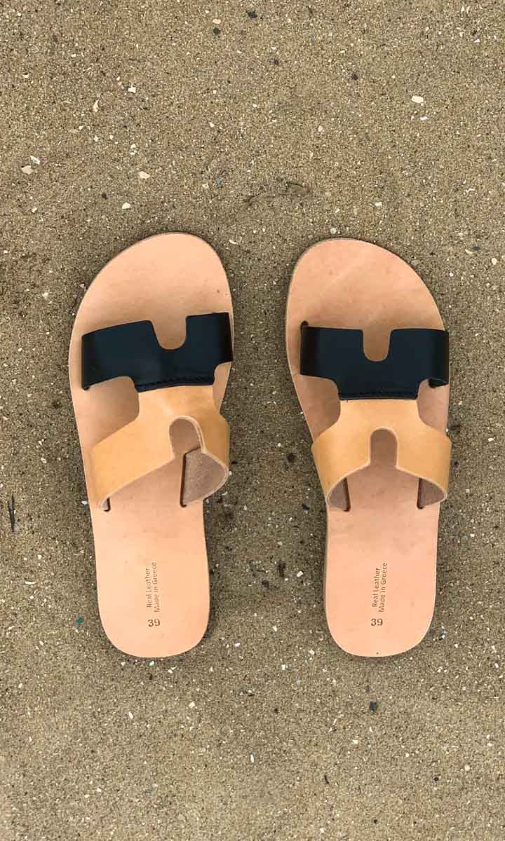 HOSS Sandals - Contrast Tan/Black