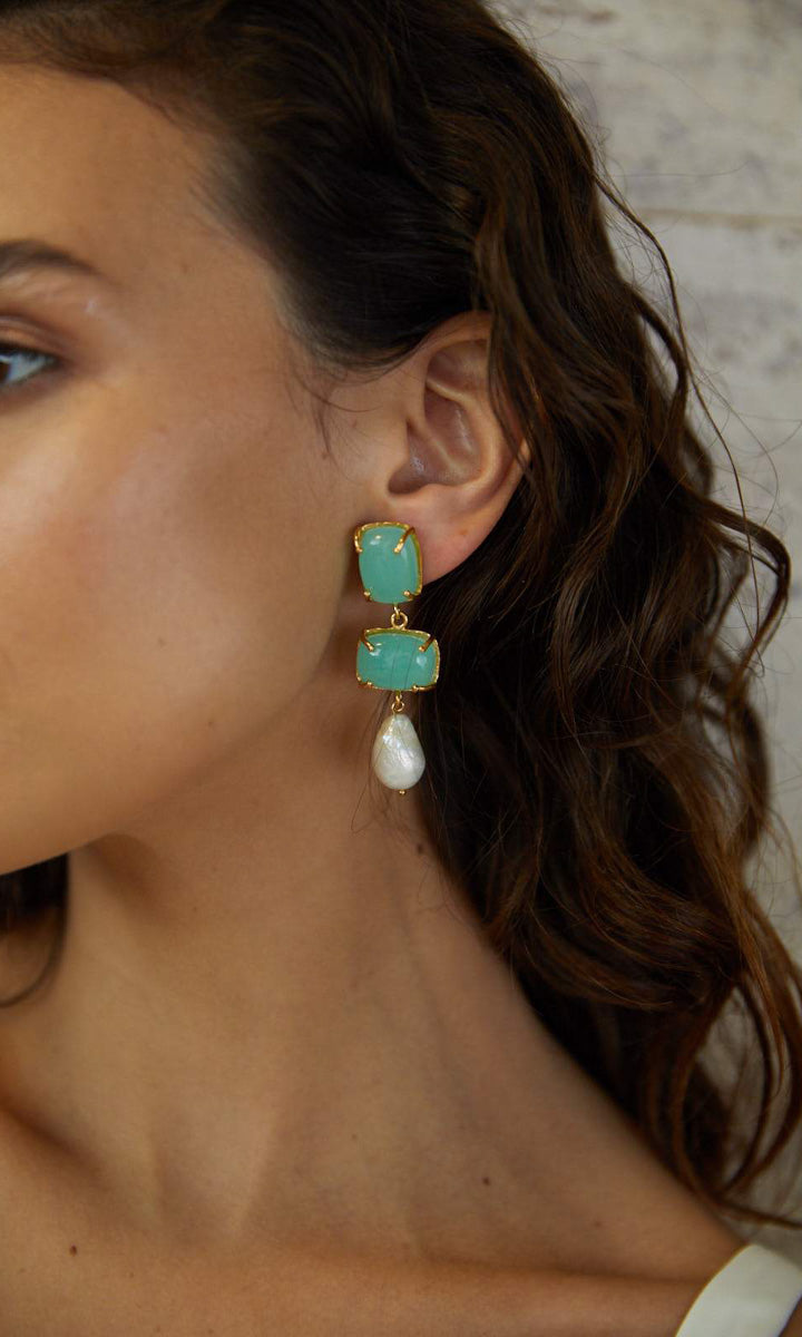Christie Nicolaides Loren Earrings - Pale Green