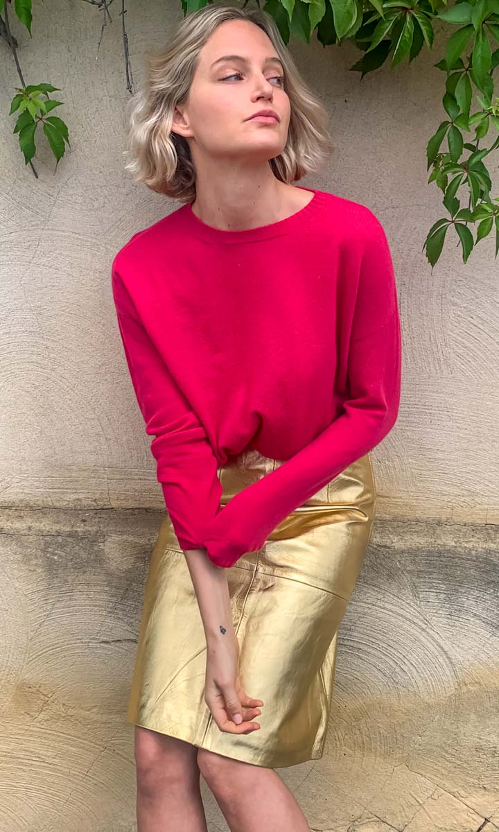 Hoss Leather Michelle Gold Skirt
