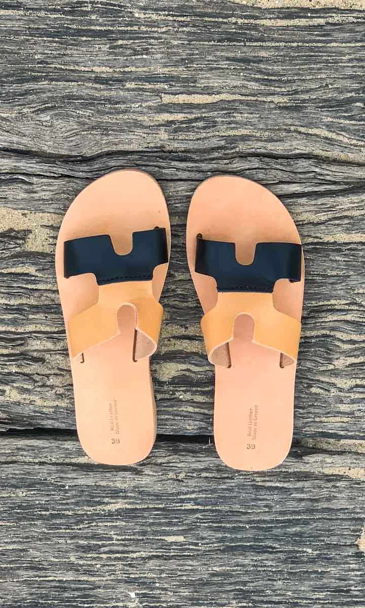 HOSS Sandals - Contrast Tan/Black