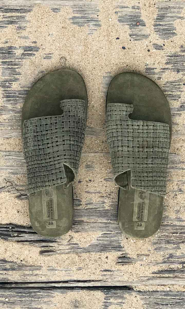 HOSS Green Amos Weave  Sandals