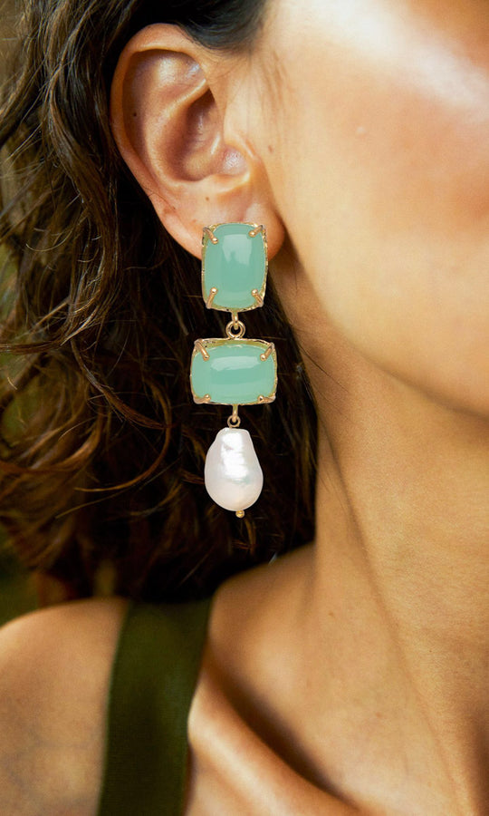 Christie Nicolaides Loren Earrings Pale Green hoss