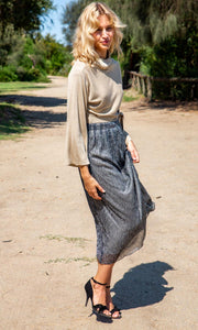 Patrizia Pepe Knit Lurex Jumper - Gold - HOSS