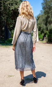 Patrizia Pepe Knit Lurex Jumper - Gold - HOSS