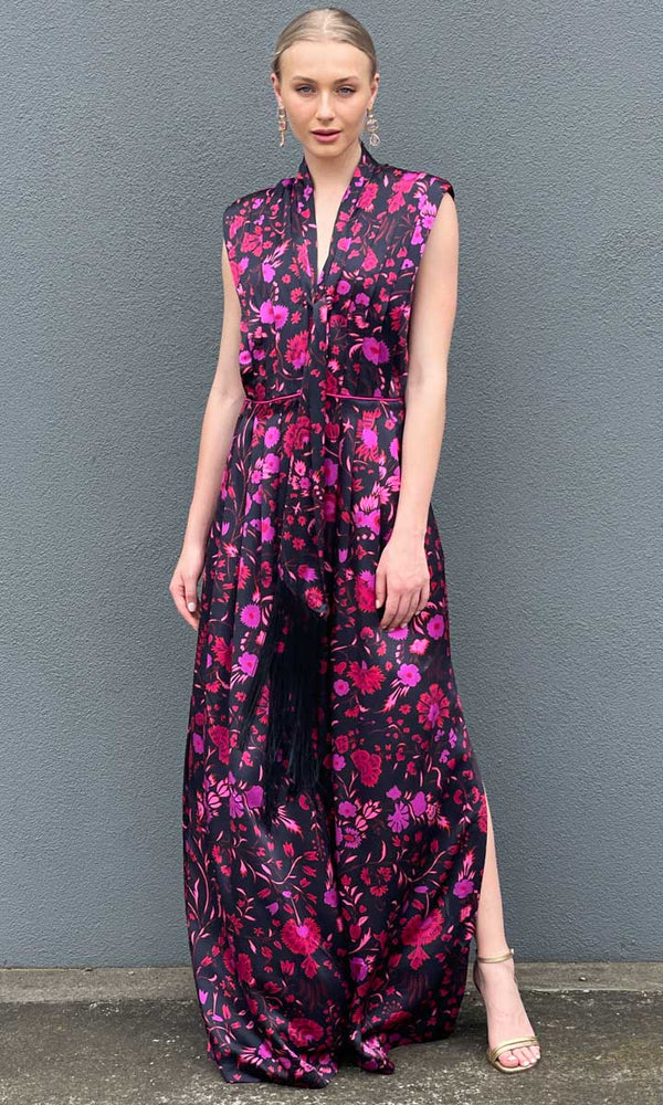 Sabina Musayev Revenna Dress - Black Floral - HOSS