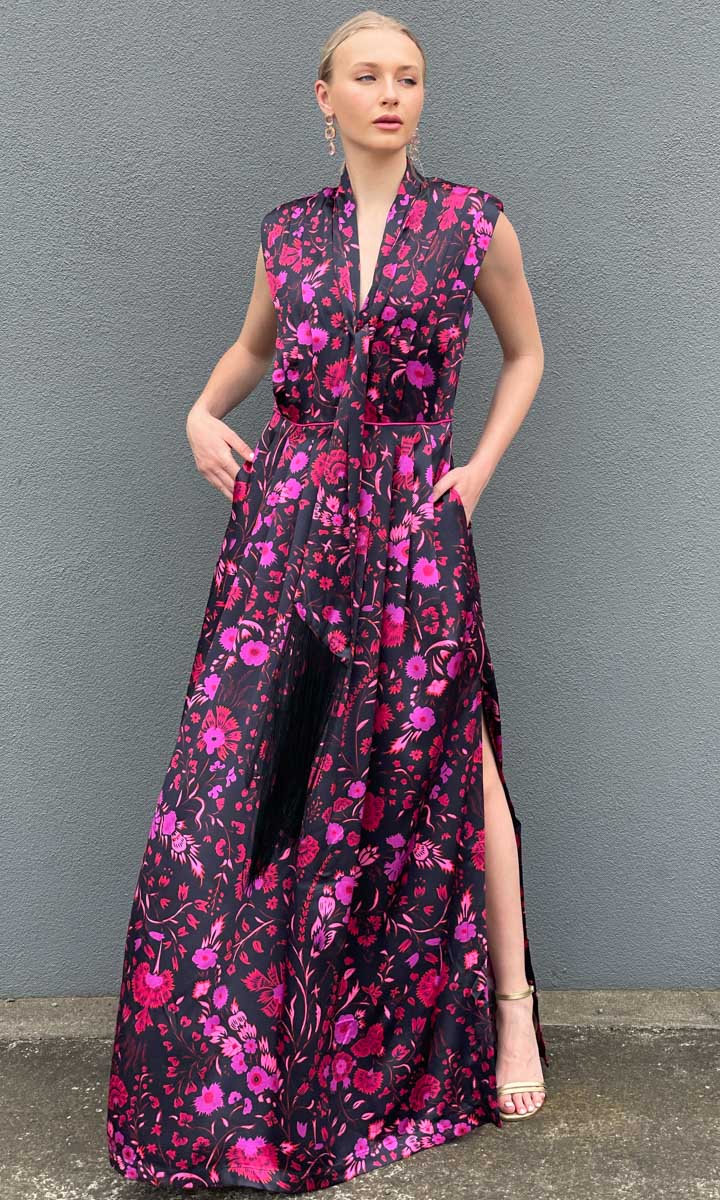 Sabina Musayev Revenna Dress - Black Floral