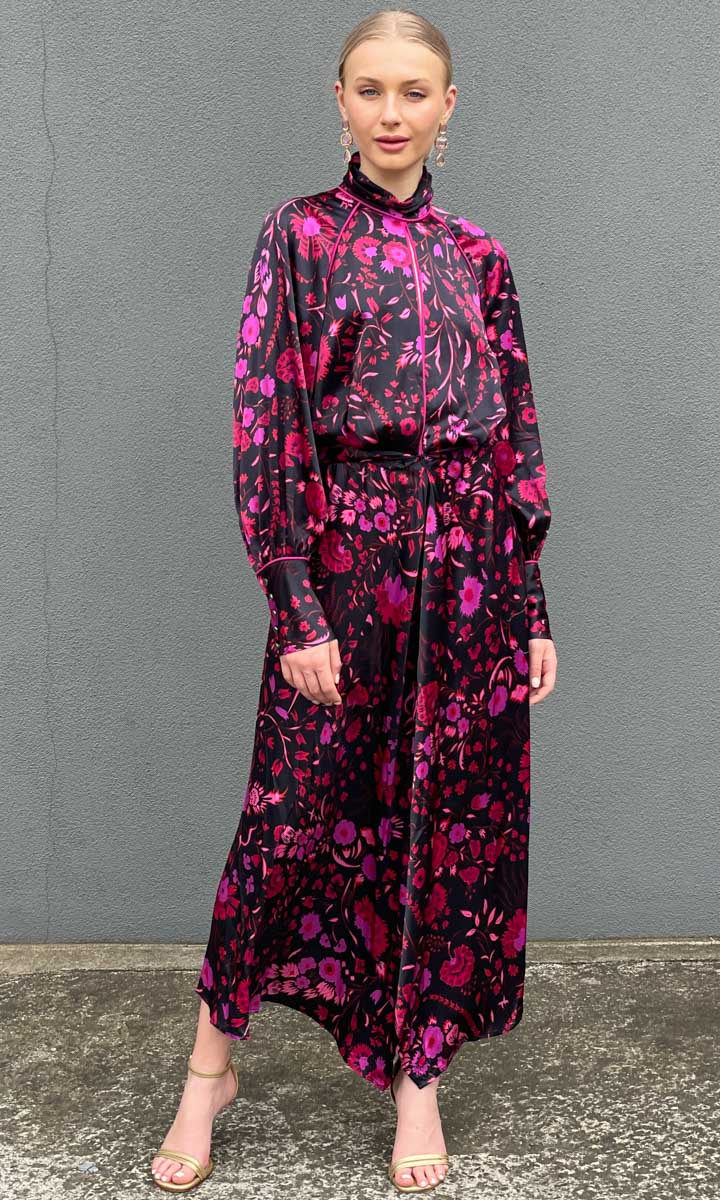 Sabina Musayev Elodia Dress - Black Floral