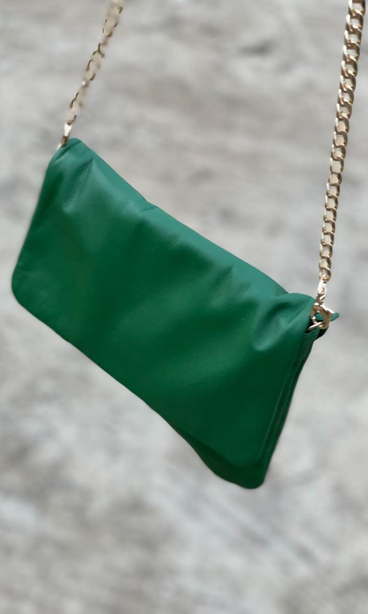 Hoss Venetta Green Gold Chain Bag