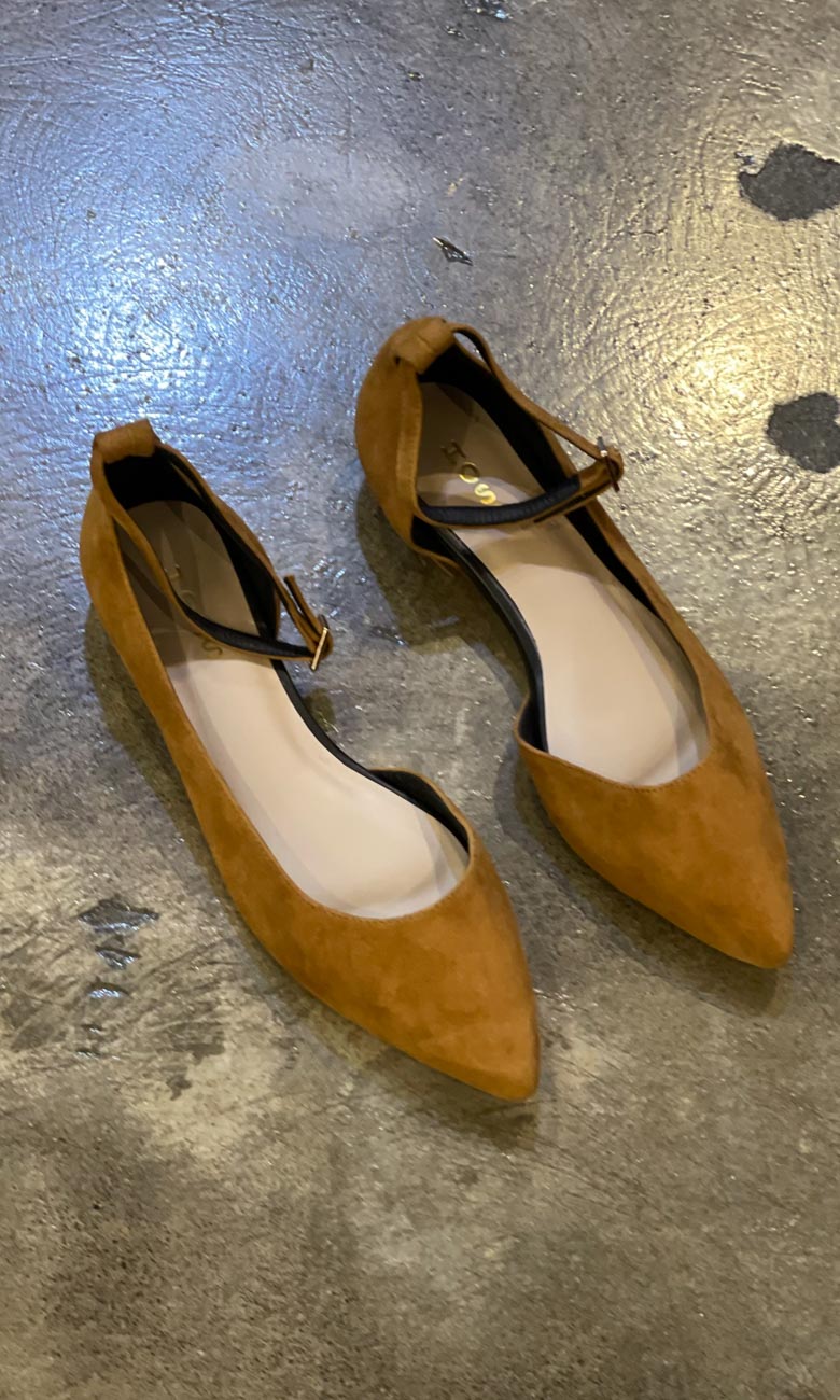 Suede Pointed Toe Flats Suede Flat Pumps HOSS Tan Suede Point Toe Flat
