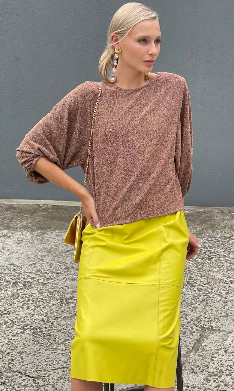 Hoss Bronze Lurex Glam Top