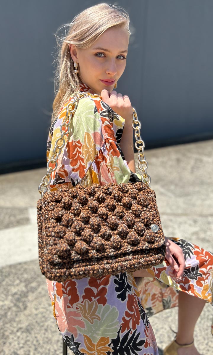 Knitted Handbag -   Earthy Bronze