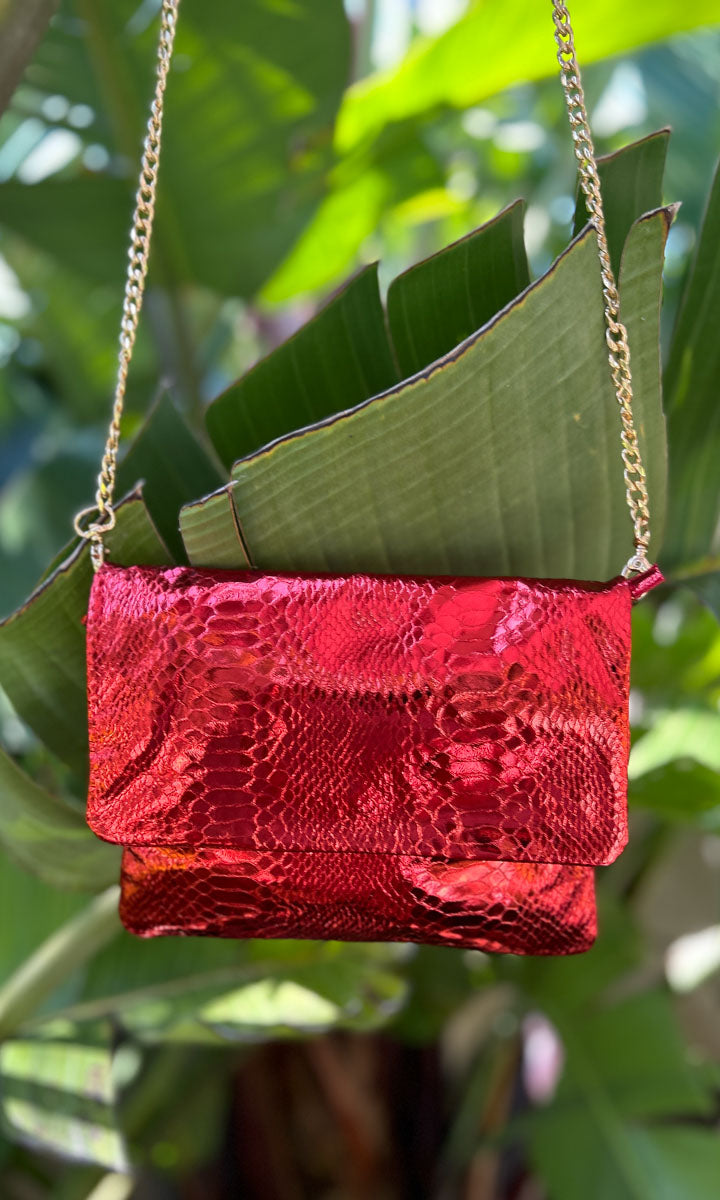 Hoss Emily Bag - Red Metallic Leather