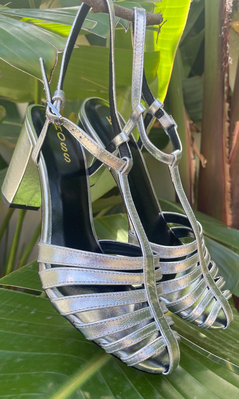 HOSS Silver Cage Block Heel hoss1