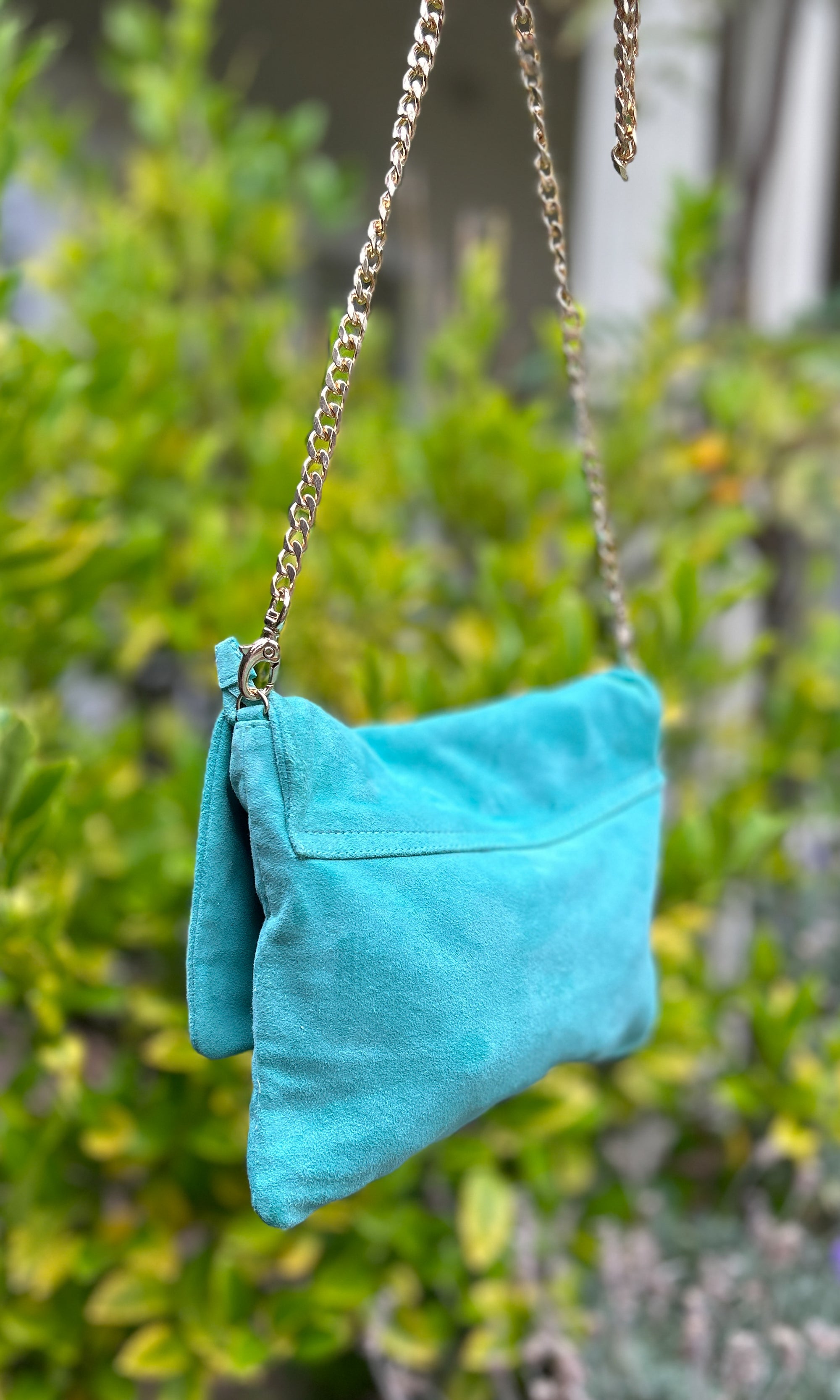 Hoss Emily Handbag - Coral Blue Suede