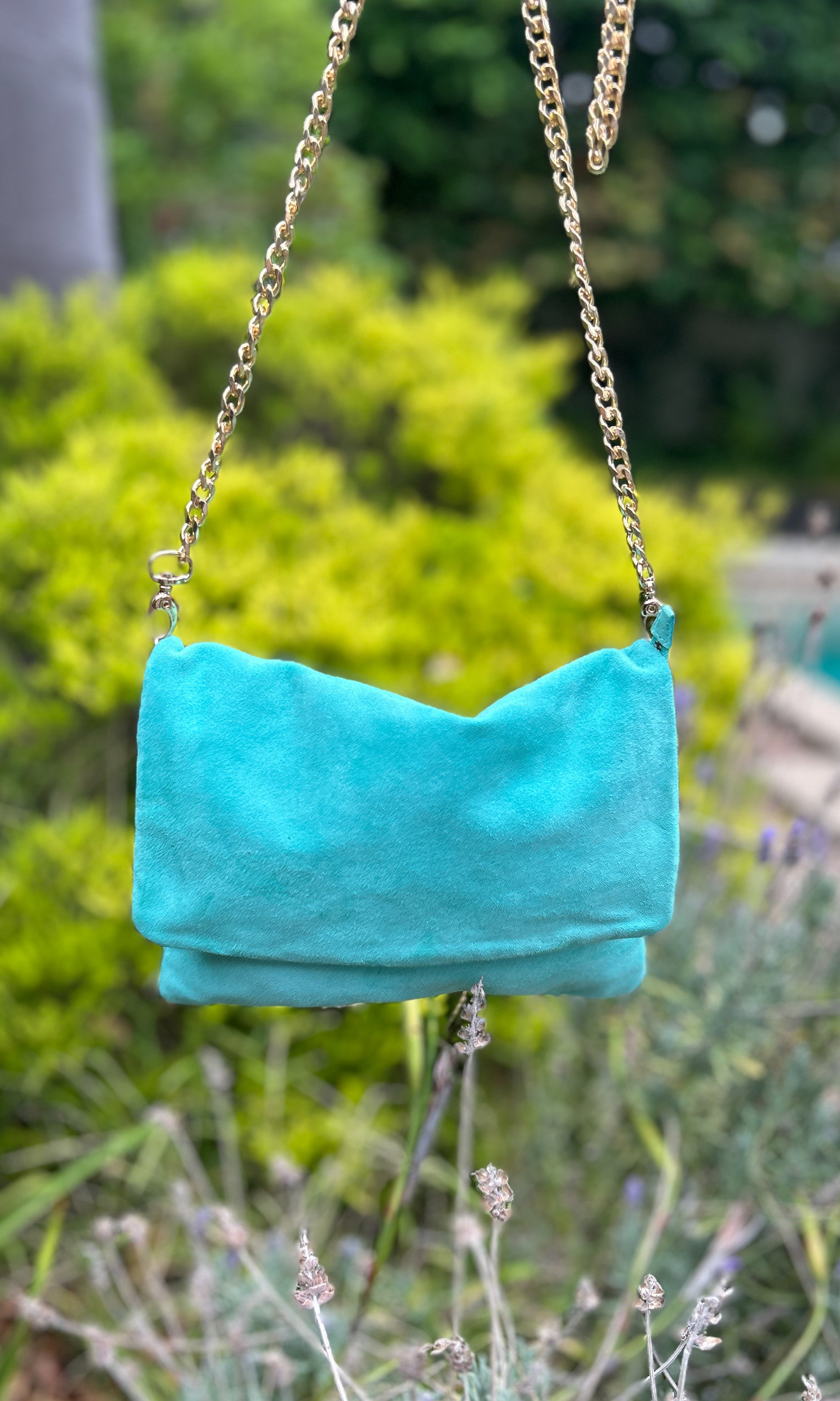 Hoss Emily Handbag - Coral Blue Suede