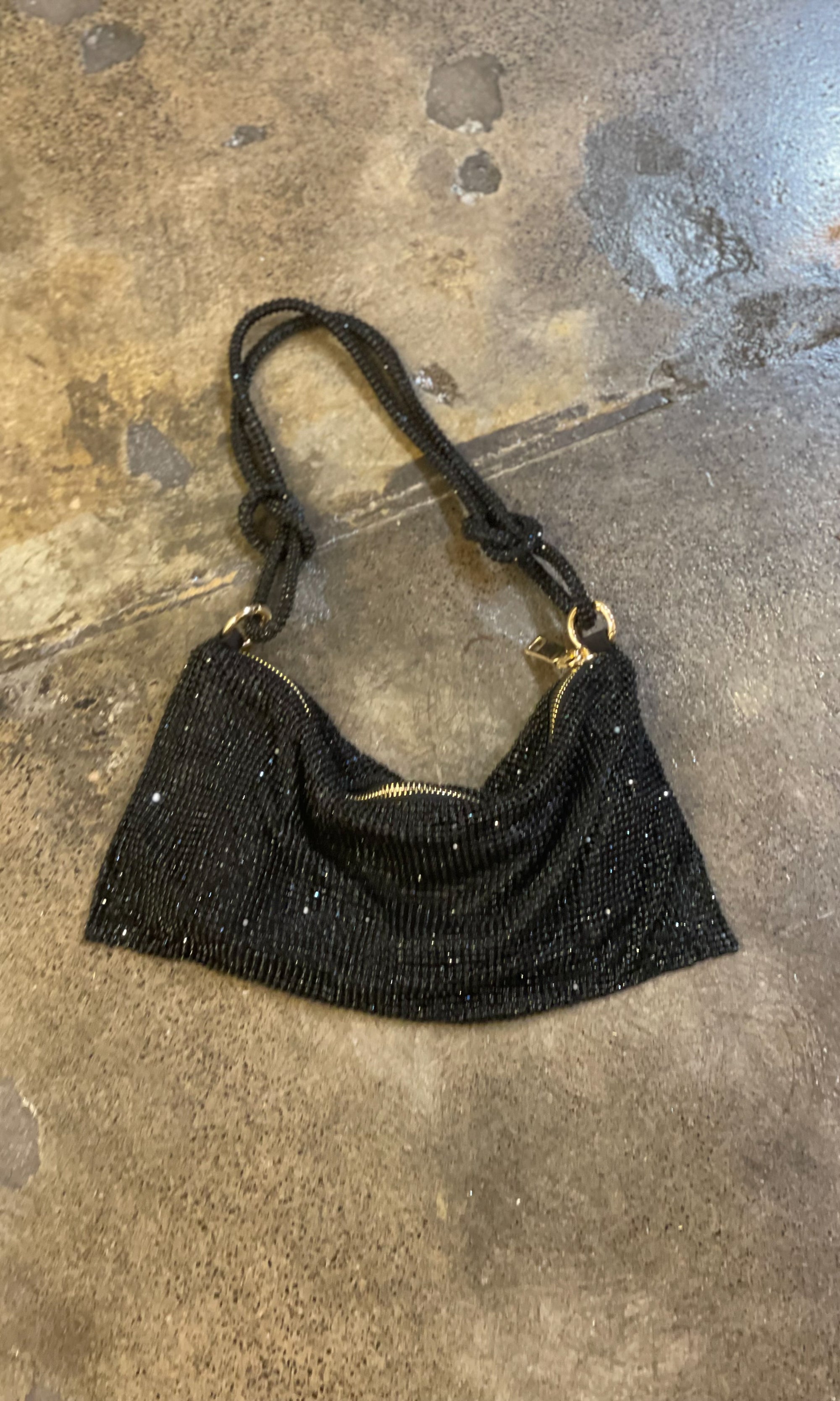 Fabienne Black Mesh Handbag