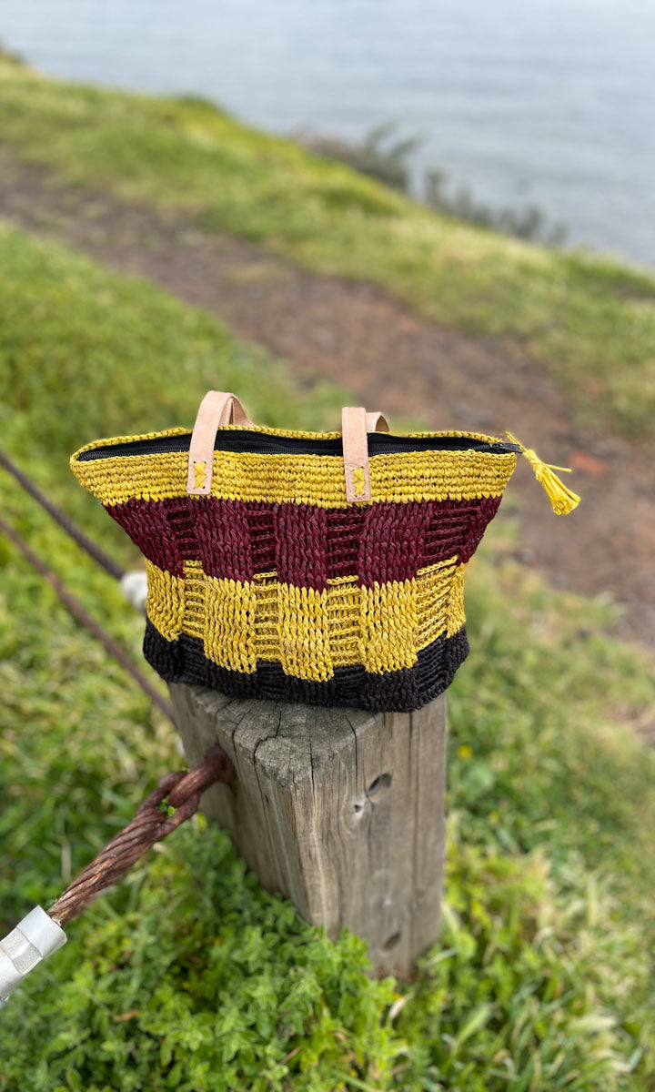 Hoss multi colour raffia weave handbag
