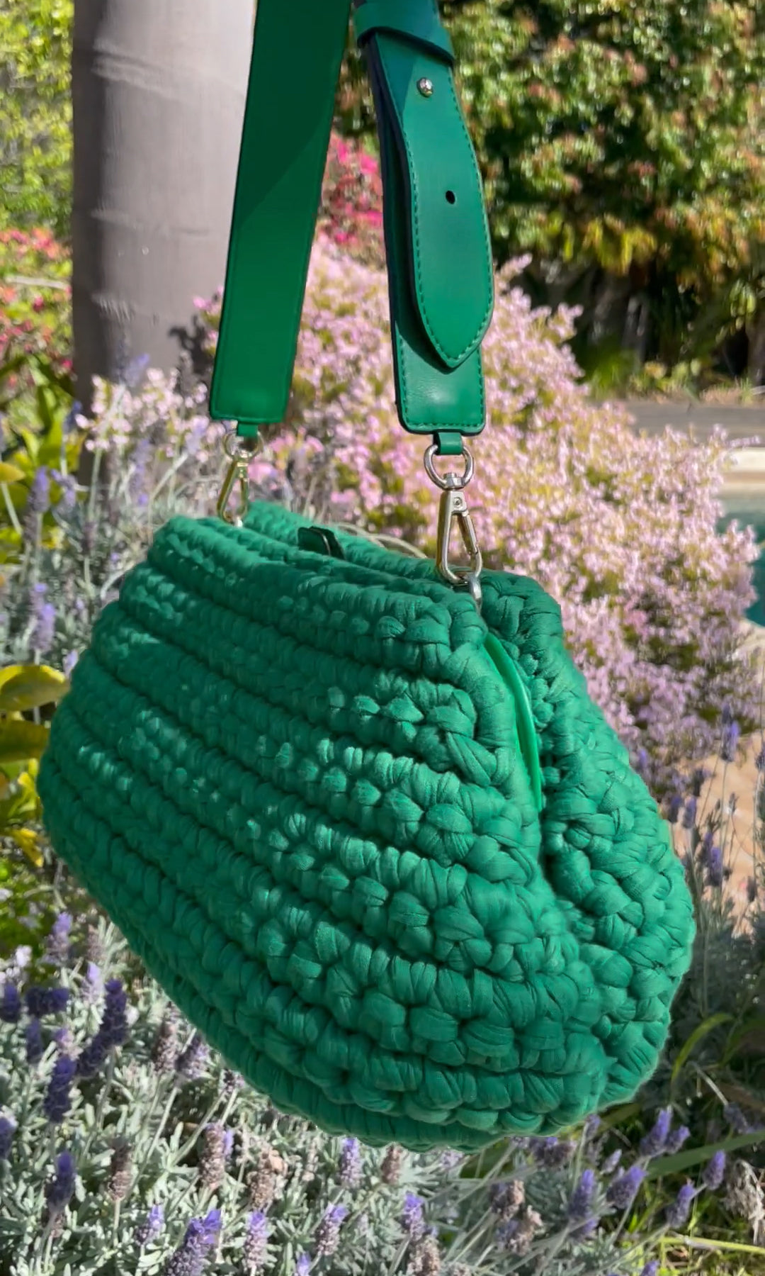 Marella Crochet Green Handbag
