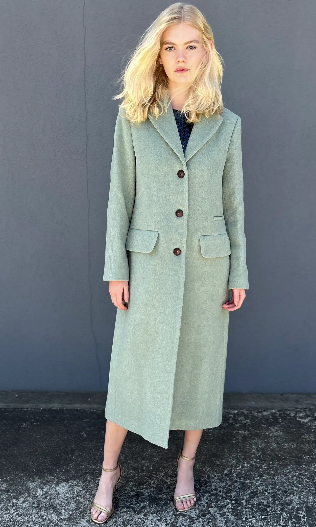 Green coat 2025 womens wool