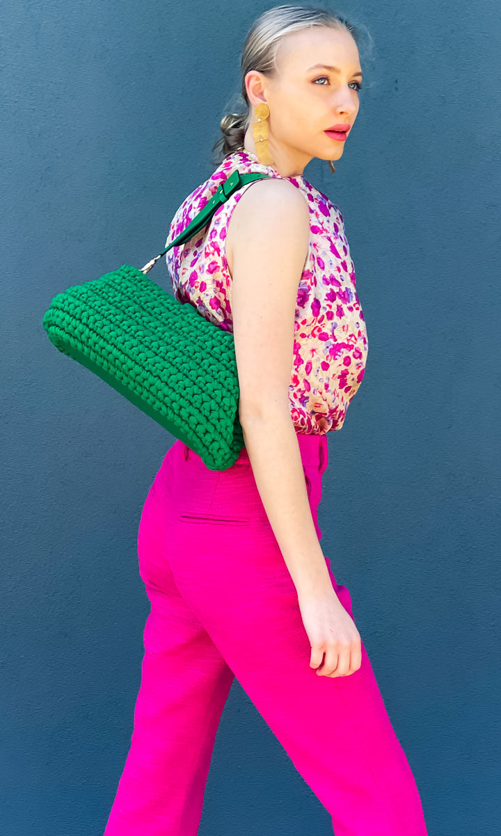 Marella Crochet Green Handbag
