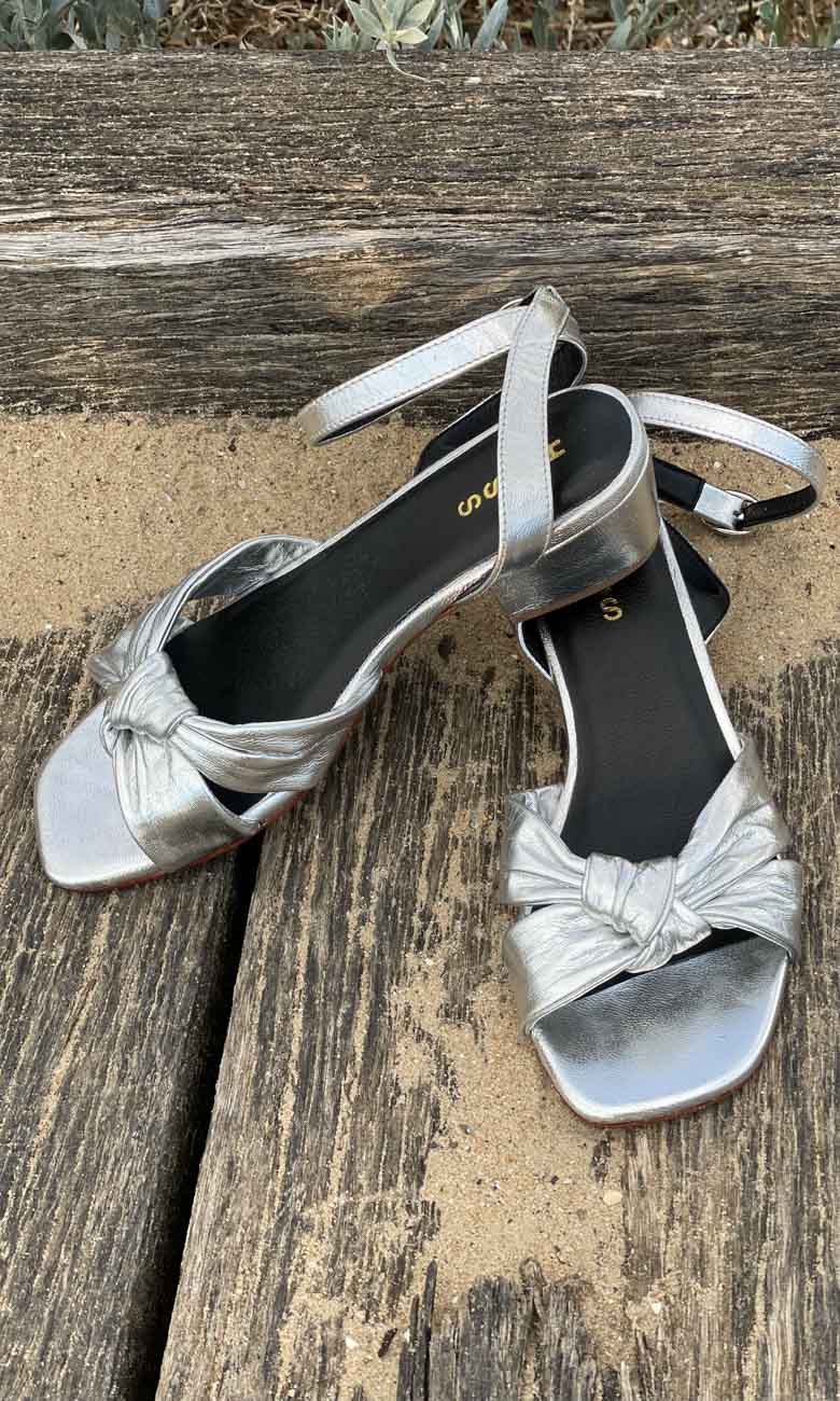 Hoss Belle Silver leather sandals
