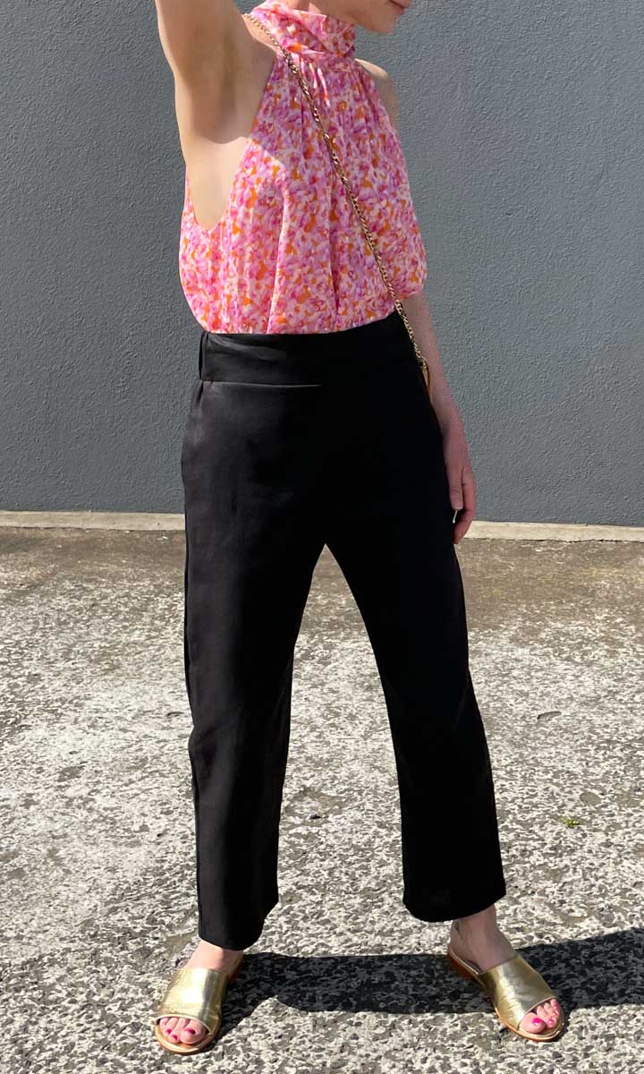 HOSS Black Beth Linen Pant