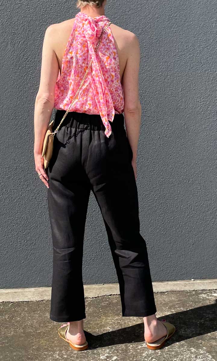 HOSS Black Beth Linen Pant