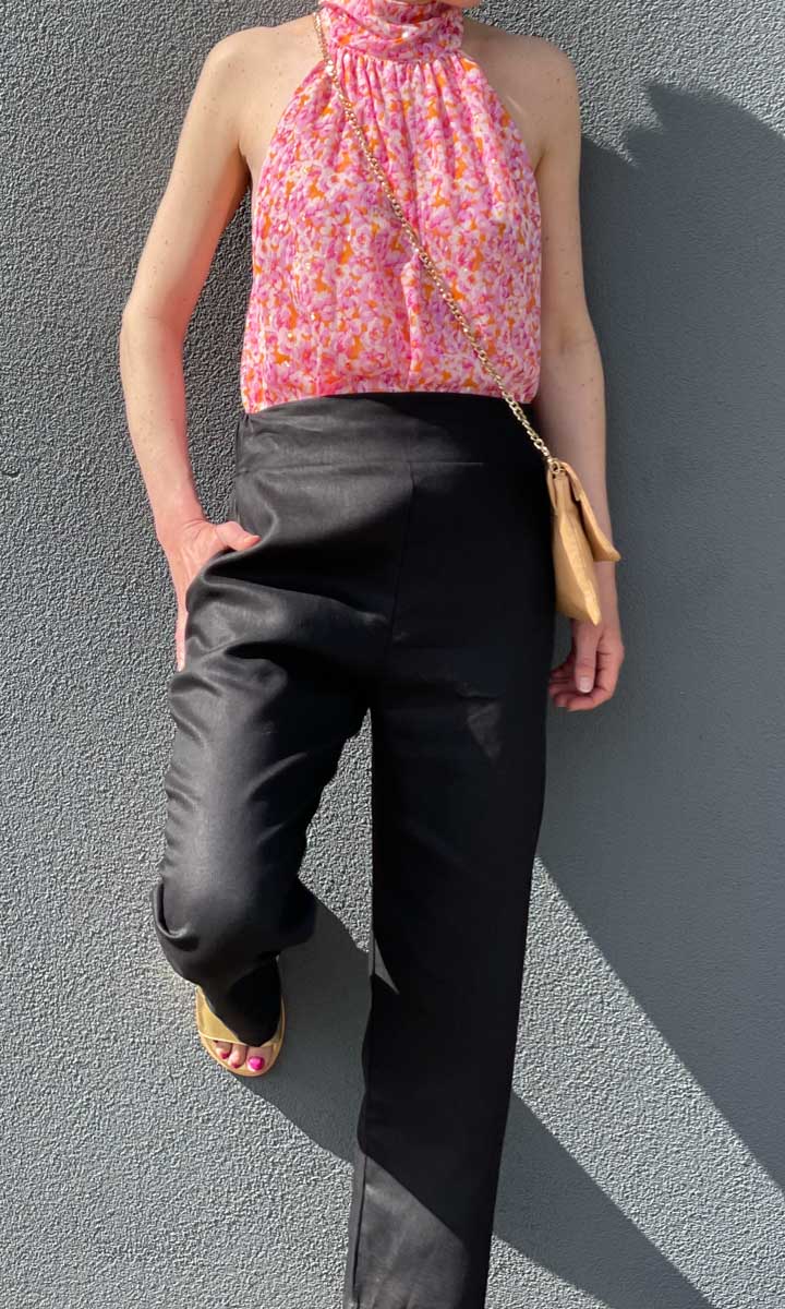 HOSS Black Beth Linen Pant