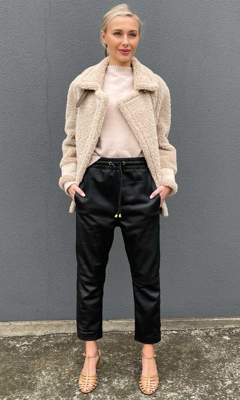 HOSS Monsoon Leather Pants - Black