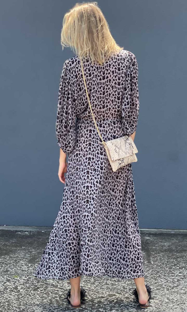 chinese dress ladies Jessica Maxi Dress 16 / Animal Print Satin / Satin