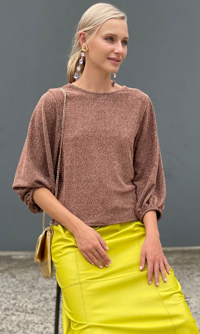 Hoss Bronze Lurex Glam Top