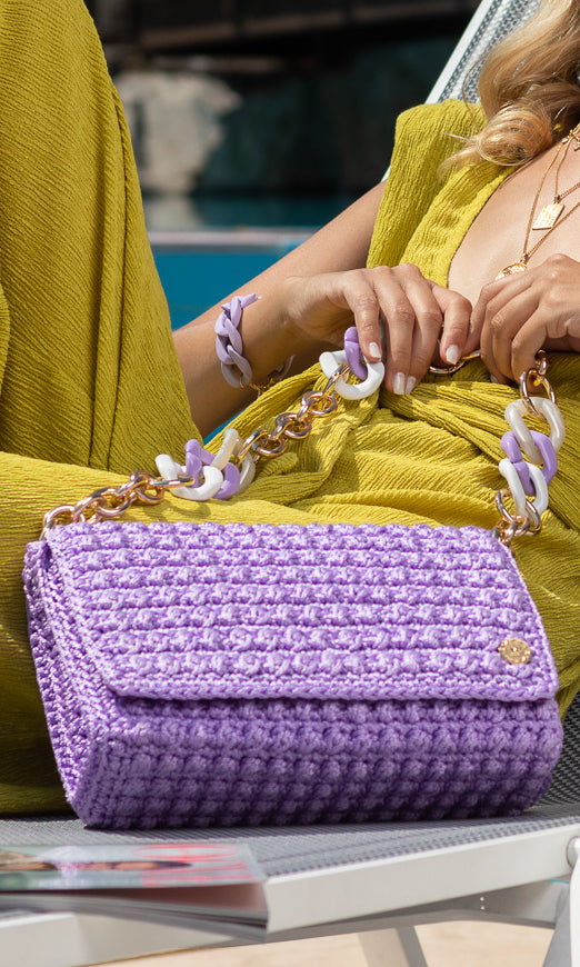 Imperial Knitted Handbag - Lilac
