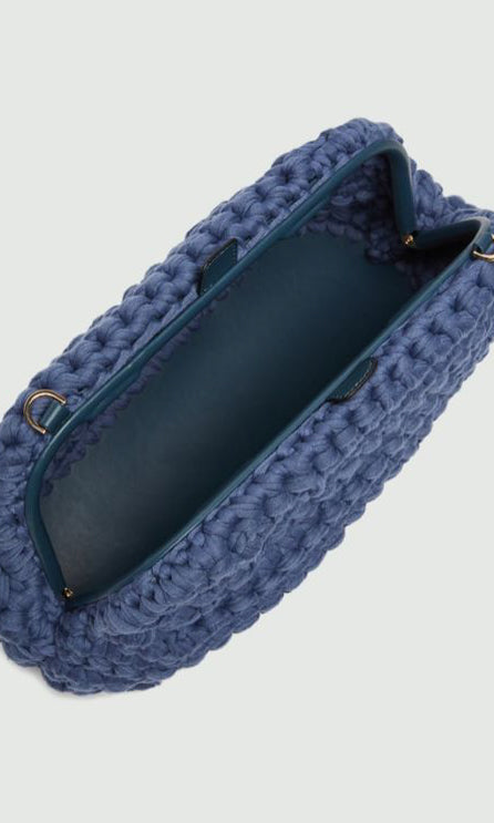 Marella Crochet woven Blue Handbag hoss - Main Image